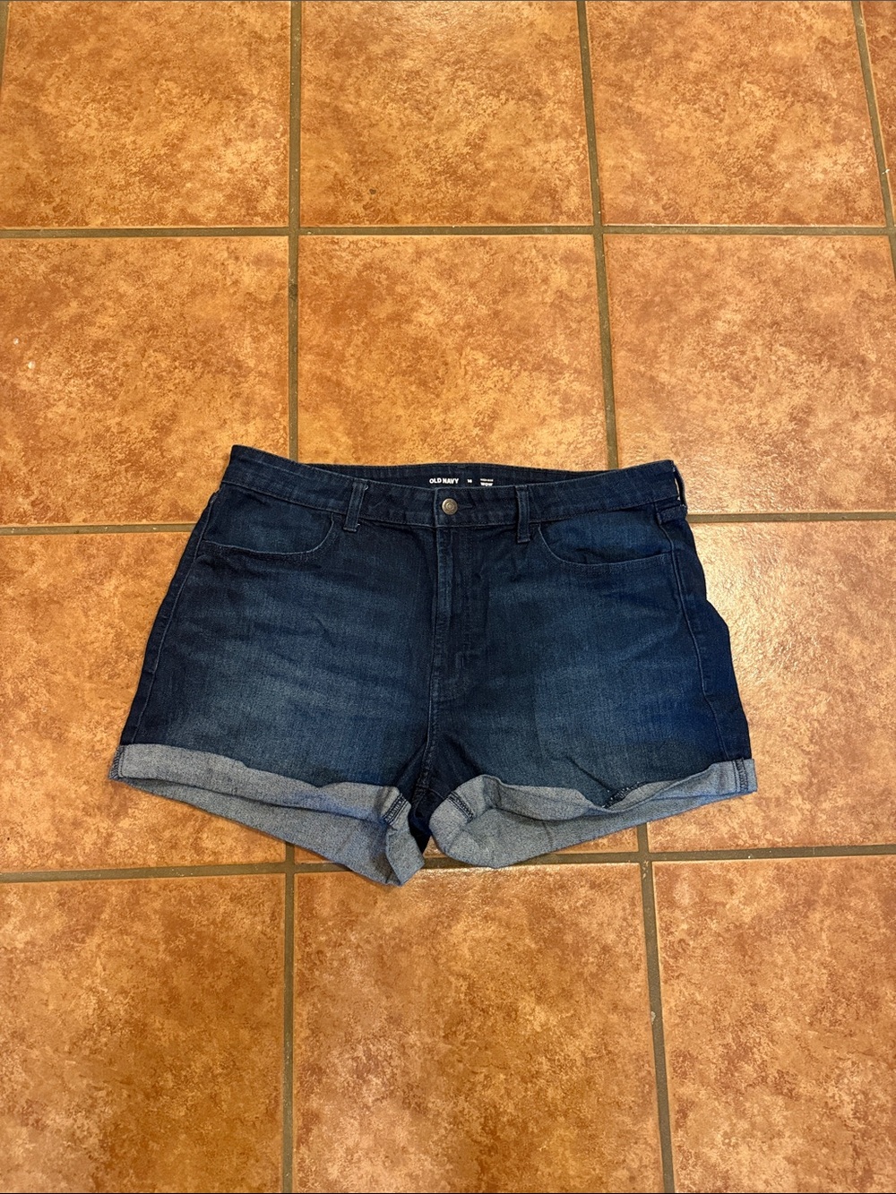 Old Navy Dark Indigo Rolled-Hem Denim Shorts